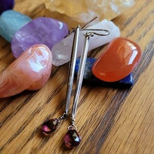 Vintage Amethyst sterling silver dangle earrings